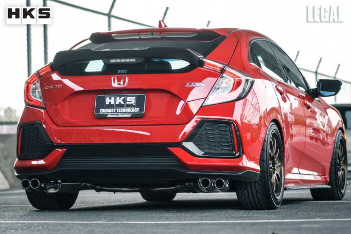 ท่อไอเสียญี่ปุ่นแบรนด์ HKS สำหรับ Honda Civic FK 1.5 Turbo ท่อปลายคาร์บอนไฟเบอร์สำหรับรถยนต์ โตโยต้า นิสสัน ฮอนด้า มาสด้า มิตซูบิชิ อีซูซุ ฟอร์ด ซูซูกิ