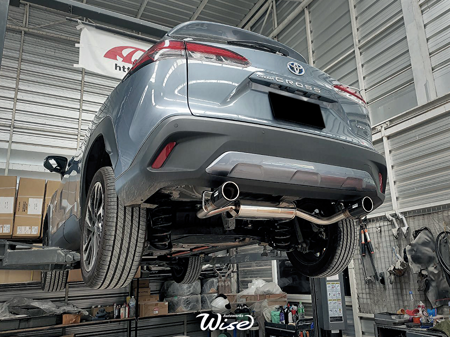 ท่อไอเสียญี่ปุ่นแบรนด์ HKS สำหรับ Toyota Corolla Cross ท่อปลายคาร์บอนไฟเบอร์สำหรับรถยนต์ โตโยต้า นิสสัน ฮอนด้า มาสด้า มิตซูบิชิ อีซูซุ ฟอร์ด ซูซูกิ